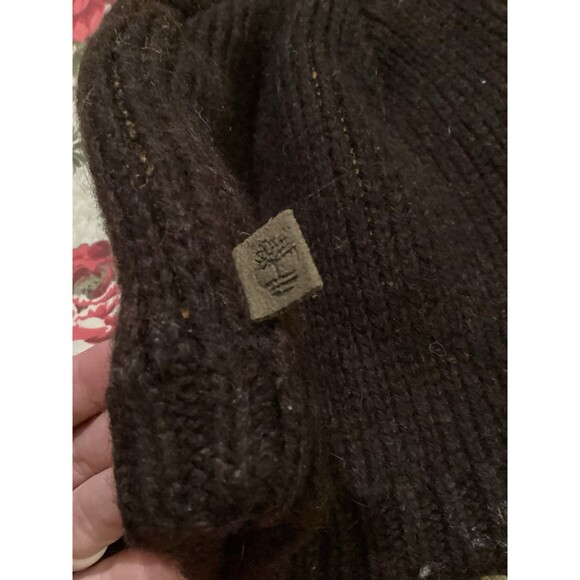 Timberland Ragg Wool Vintage Beanie Skull Cap Winter Stocking Cap Brown OSFA - Picture 3 of 10